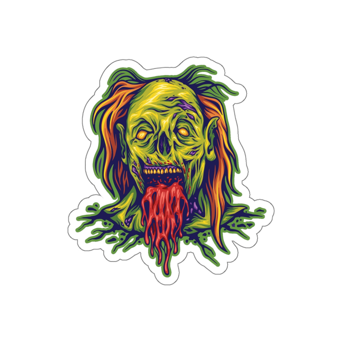 Spooky Zombie Die-Cut Stickers | Halloween Decor, Laptop Stickers, Horror Gifts, Eco-Friendly Stickers, Party Favors