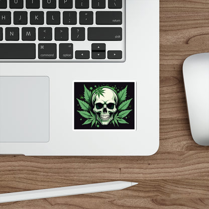 Green Skull Die-Cut Stickers, Gothic Decor, Laptop Accessories, Halloween Party Favor, Unique Gifts for Friends
