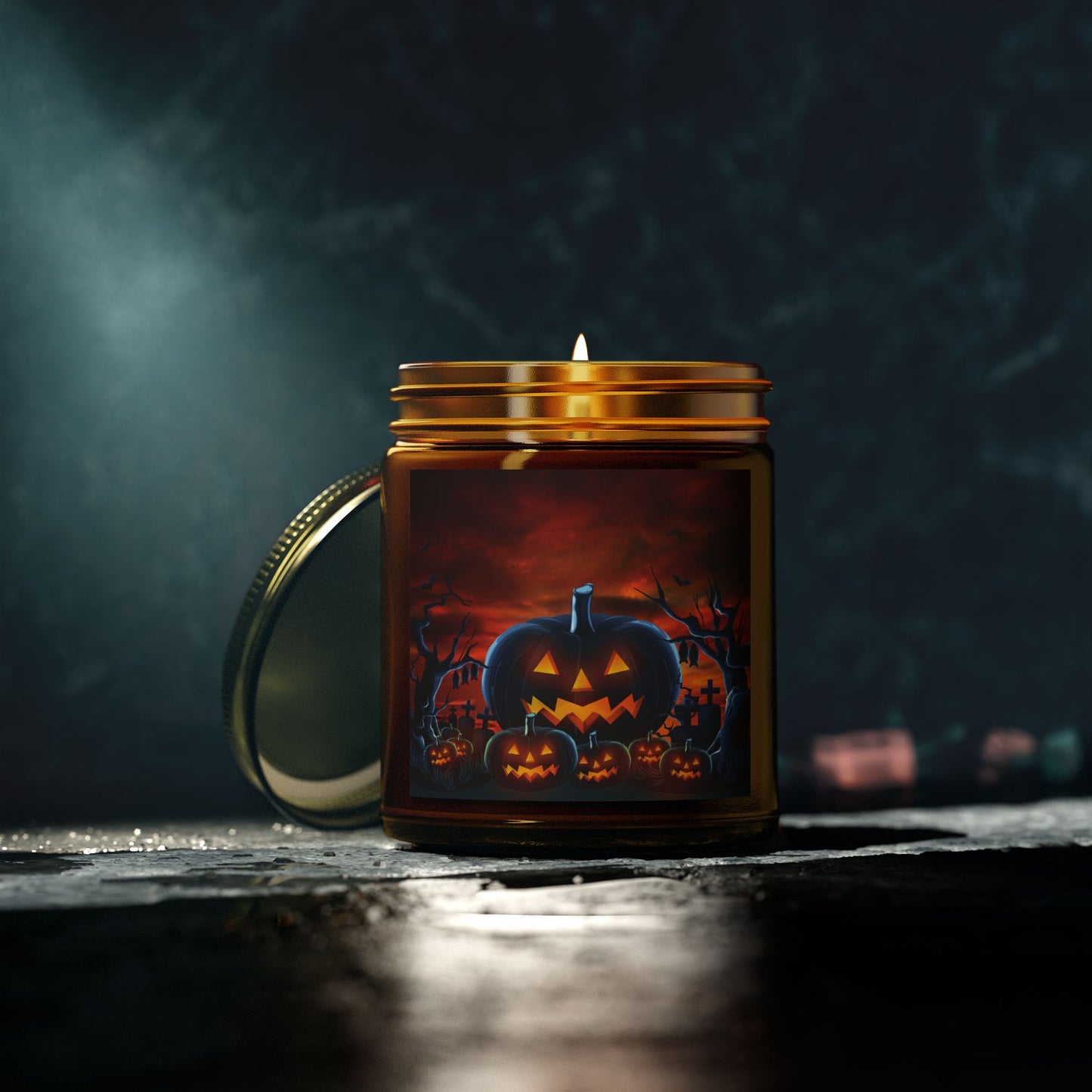 Halloween Pumpkin Scented Candle | Coconut Apricot Wax | Fall Decor, Spooky Night, Autumn Gift, Home Fragrance, Jack-O'-Lantern