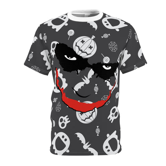 Gothic Joker Graphic Tee, Spooky Casual Shirt, Unisex Halloween Apparel, Unique Gift for Fans, Festival Wear, Dark Aesthetic