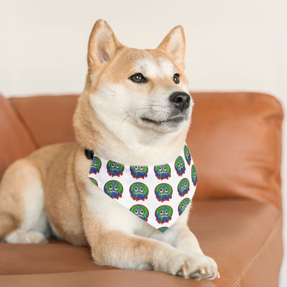 Pet Bandana Collar with Colorful Monster Design - Cute Dog Accessory for Halloween, Pet Costume, Dog Fashion, Dog Party, Puppy Gift