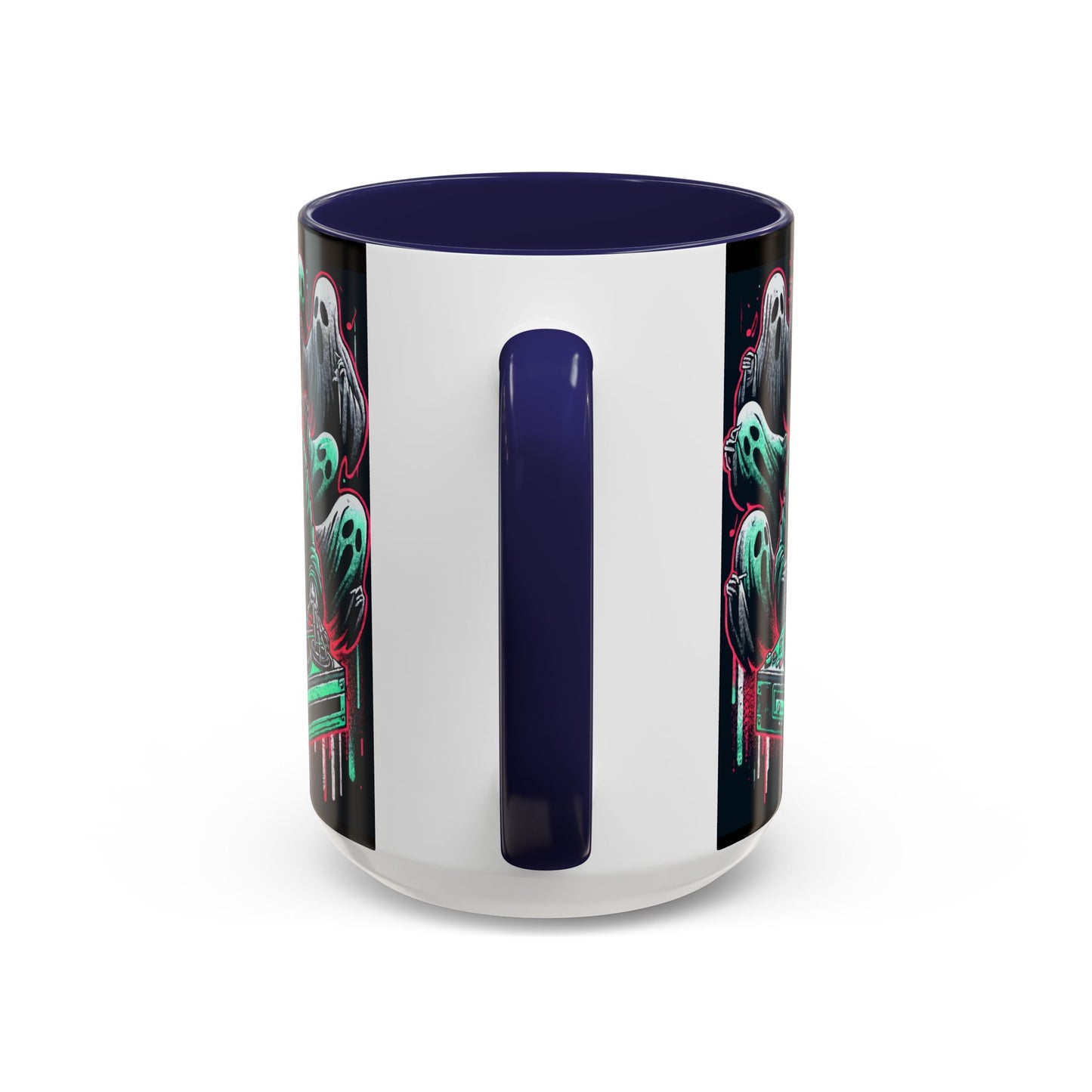 Gothic Coffee Mug, Spooky Mug, Halloween Gift, Ghost-Themed Drinkware, DJ Skull Mug, Music Lover’s Mug