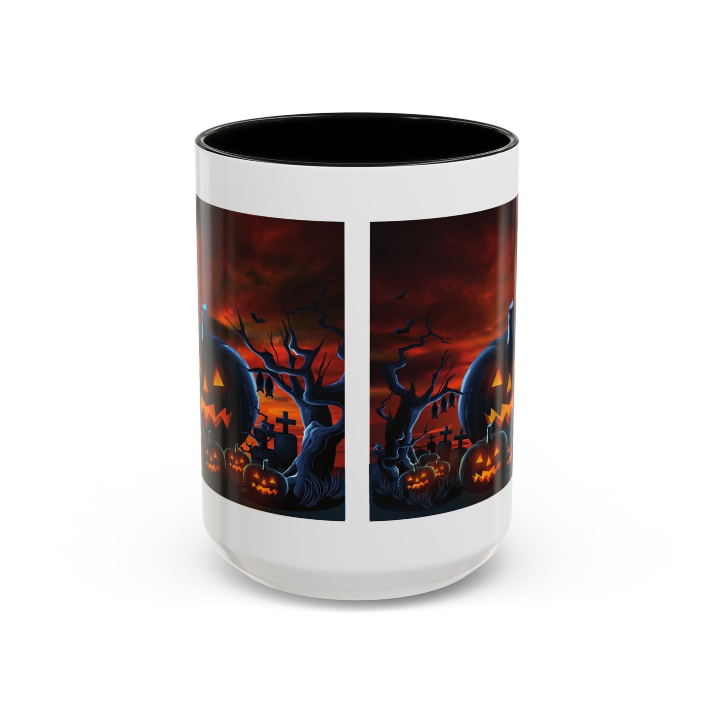 Halloween Pumpkin Accent Mug, Spooky Coffee Cup, Fall Decor, Trick or Treat Gift, Dark Themed Drinkware, Halloween 2023,