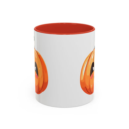 Cute Pumpkin Accent Coffee Mug for Fall, Halloween Decor, Gift for Coffee Lovers, Autumn Kitchenware, Seasonal Drinkware
