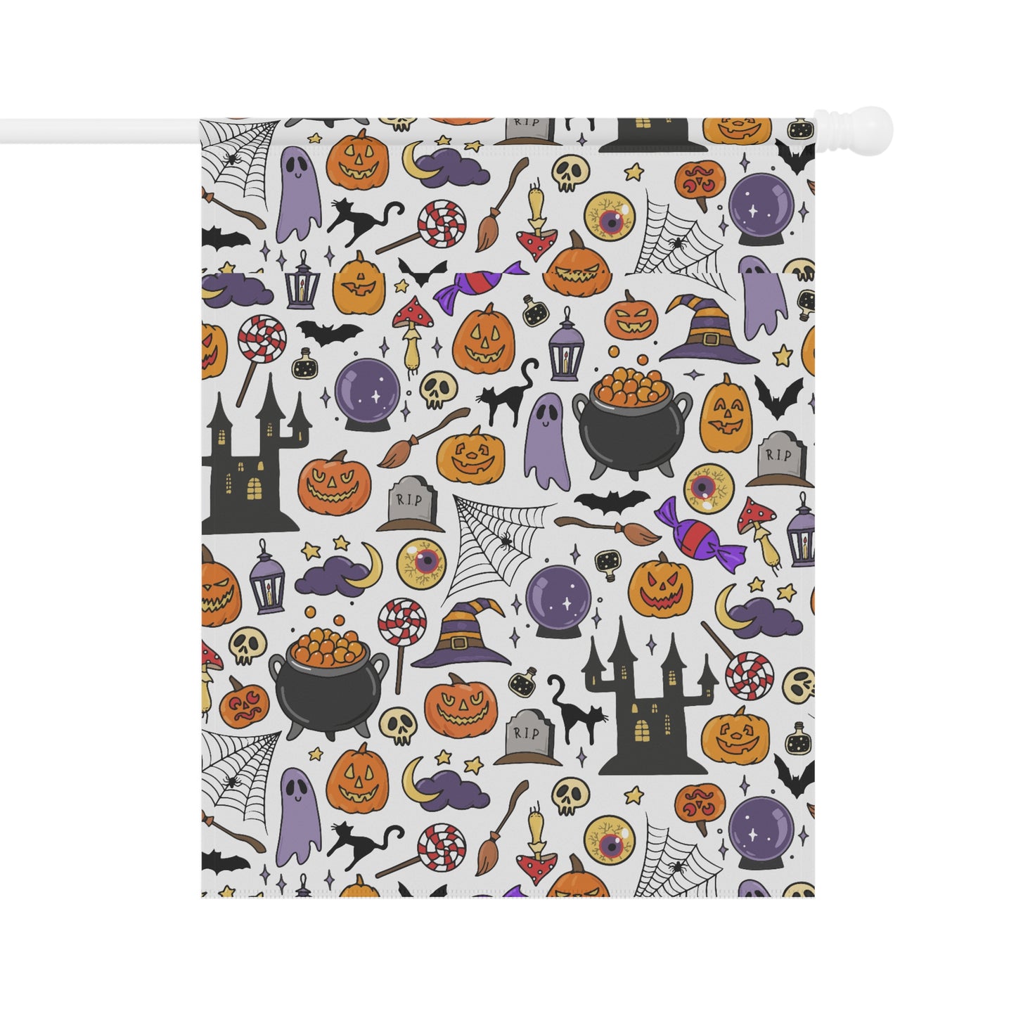 Halloween Garden Banner, Spooky Decor for Outdoors, Fall Lawn Flag, Seasonal Home Decor, Witchy Garden Flag