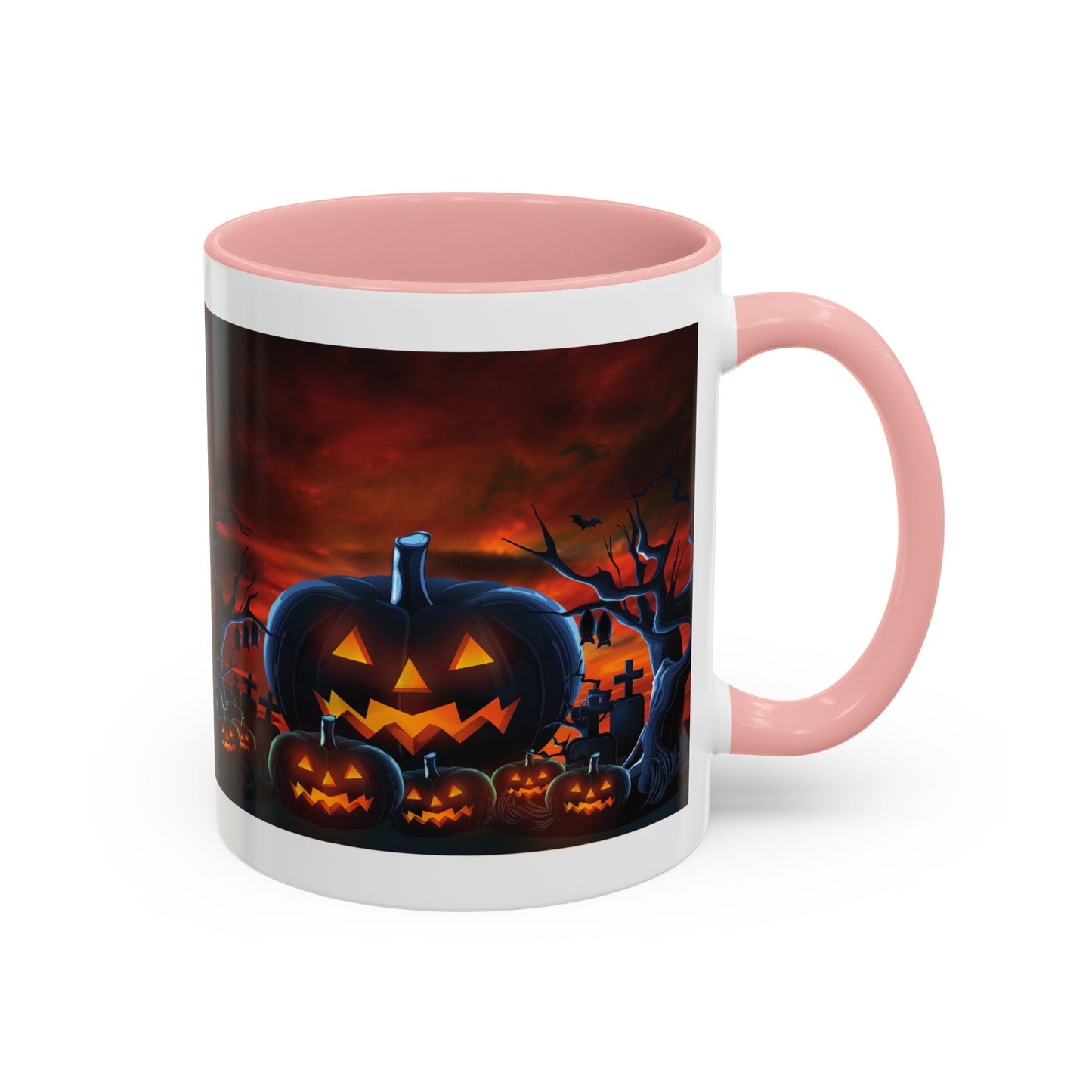 Halloween Pumpkin Accent Mug, Spooky Coffee Cup, Fall Decor, Trick or Treat Gift, Dark Themed Drinkware, Halloween 2023,