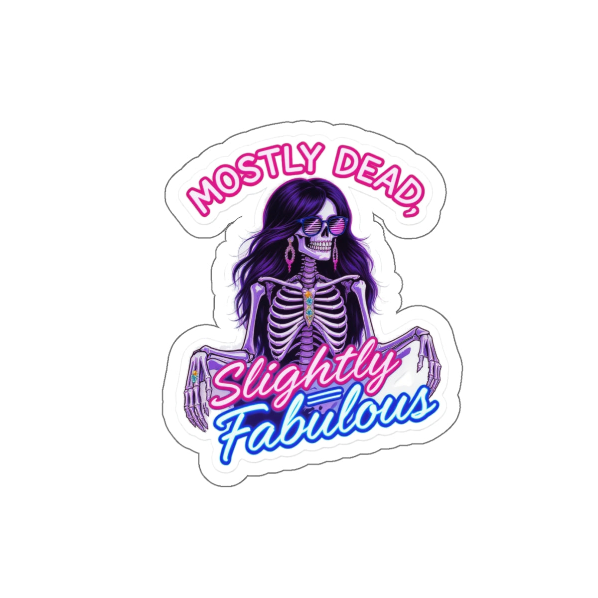 Sassy Skeleton Die-Cut Stickers - Perfect for Laptops, Water Bottles, Halloween Decor, Fun Gifts, and Daily Inspiration
