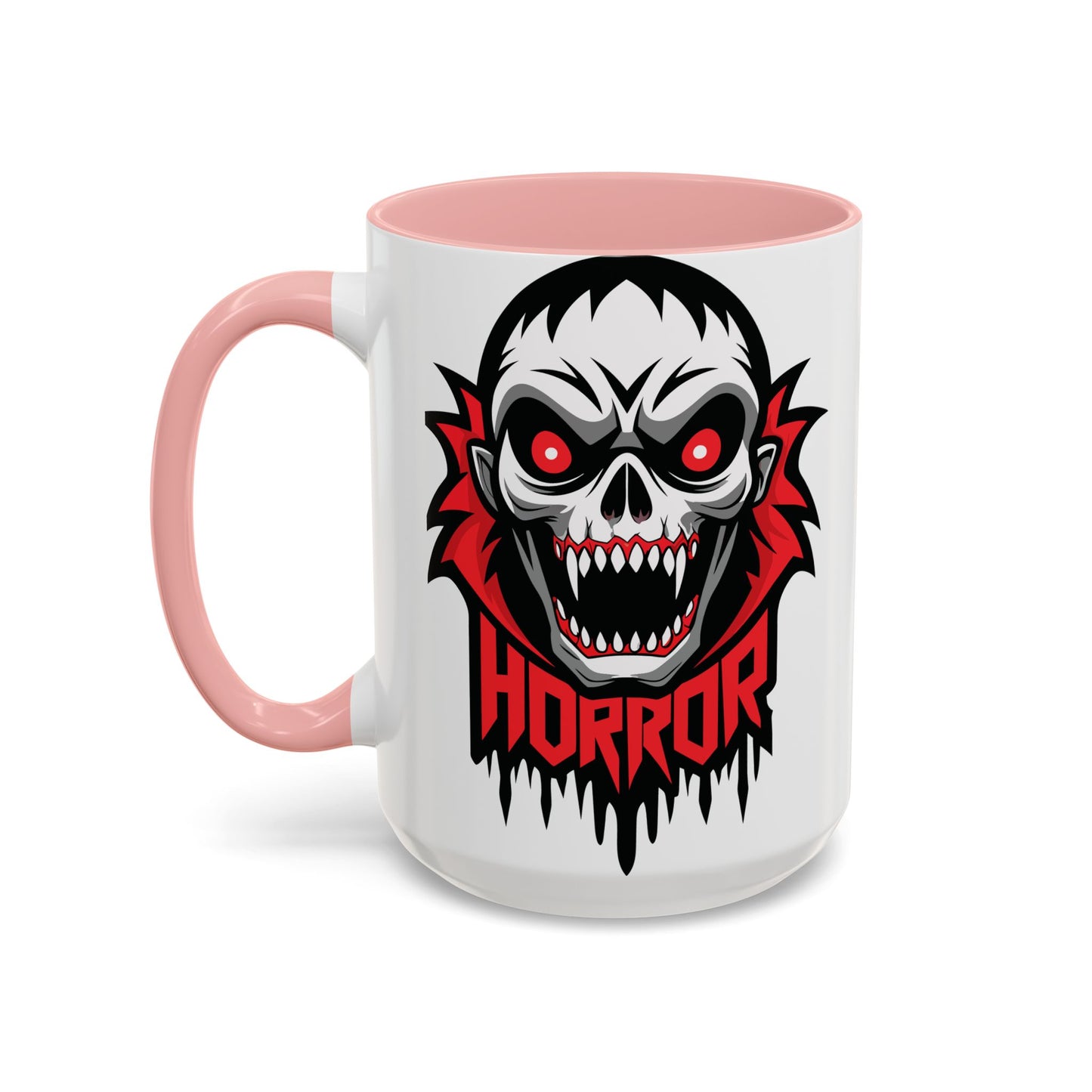 Horror-Themed Coffee Mug, Unique Gift for Halloween Lovers, Scary Decor, Black Accented Mug, Gothic Drinkware, Spooky Kitchenware