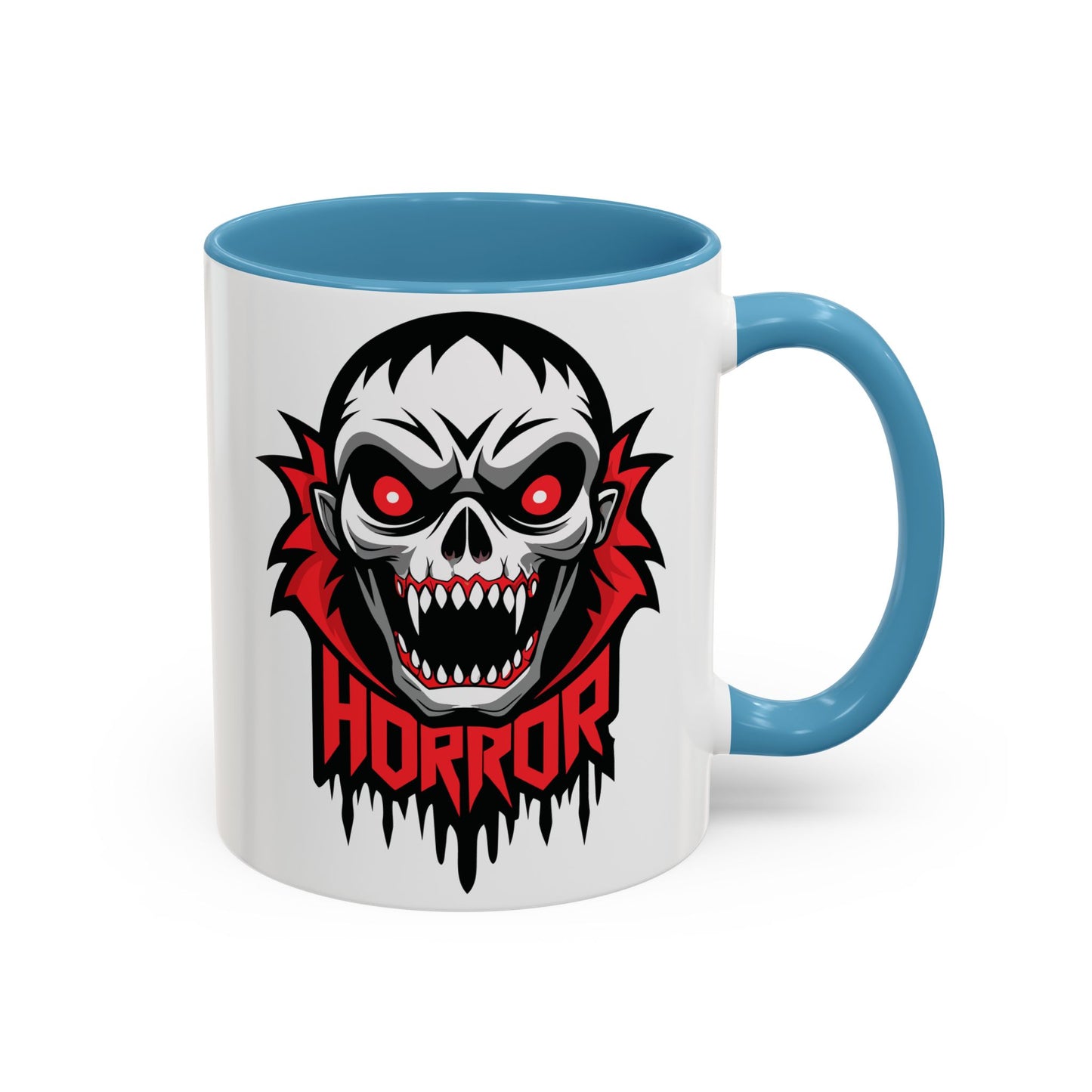 Horror-Themed Coffee Mug, Unique Gift for Halloween Lovers, Scary Decor, Black Accented Mug, Gothic Drinkware, Spooky Kitchenware