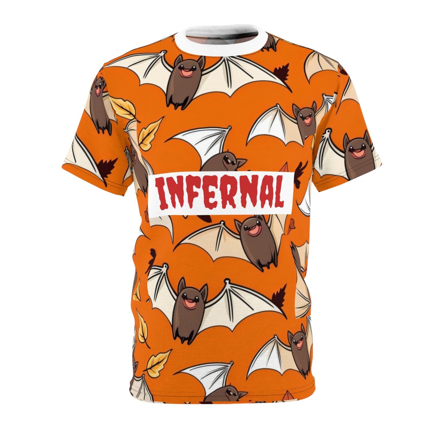Unisex Bat Print Tee - Infernal Halloween Outfit, Fall Fashion, Gift for Horror Lovers, Fun Graphic T-Shirt, Cute Fall Apparel