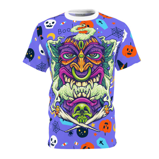 Halloween Graphic Tee, Unisex Cut & Sew T-shirt, Spooky Vibes Shirt, Unique Horror Clothing, Perfect for October Celebrations