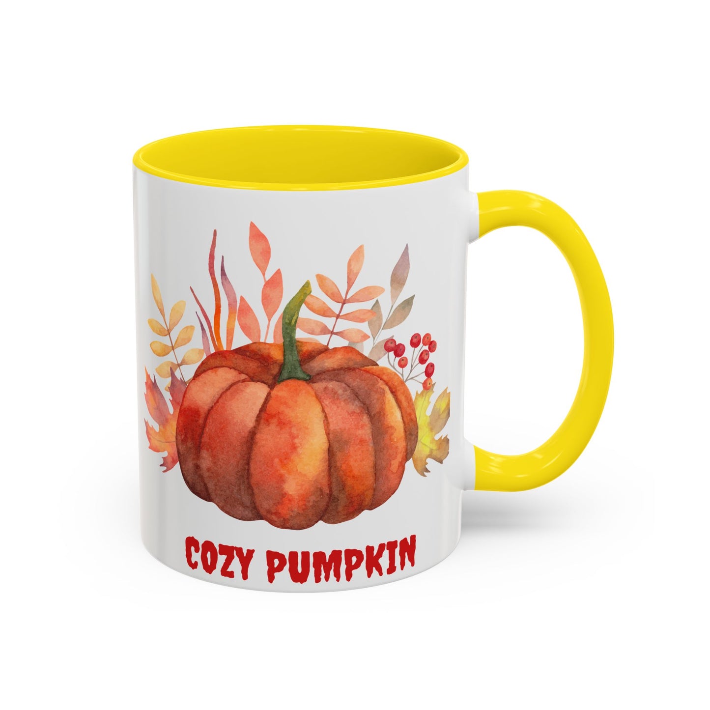 Cozy Pumpkin Accent Coffee Mug | Fall Decor, Gift for Autumn Lovers, Thanksgiving Mug, Pumpkin Spice Latte Cup, Holiday Drinkware
