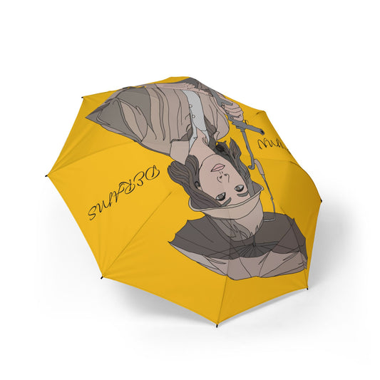 Chic Illustration Umbrella, Cute Rain Gear, Travel Essentials, Gift for Her, Artistic Accessories, Summer and Fall Fashion