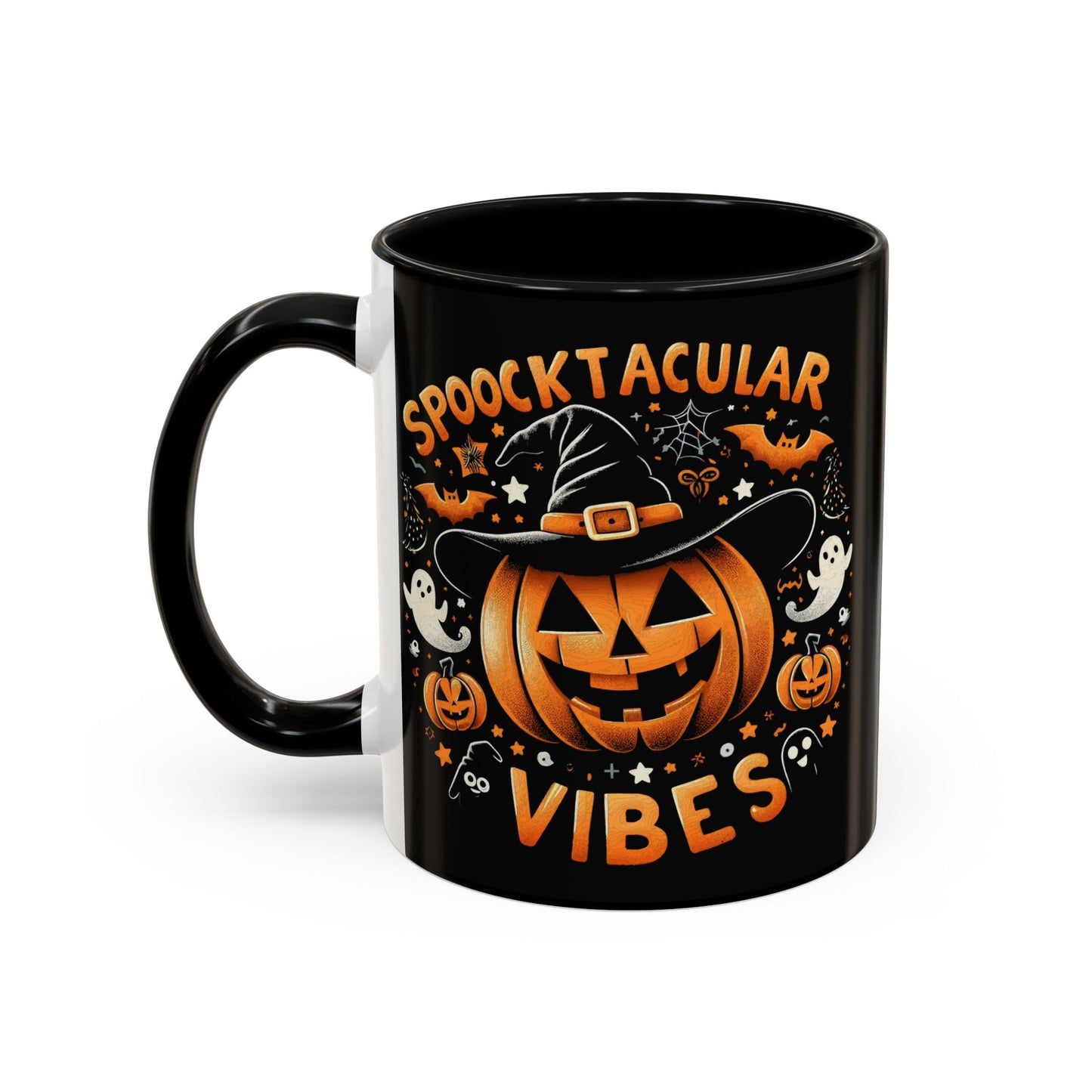 Halloween Accent Coffee Mug - Spooktacular Vibes, Fall Home Decor, Pumpkin Lovers Gift, Trick or Treat Mug, Spooky Season Drinkware
