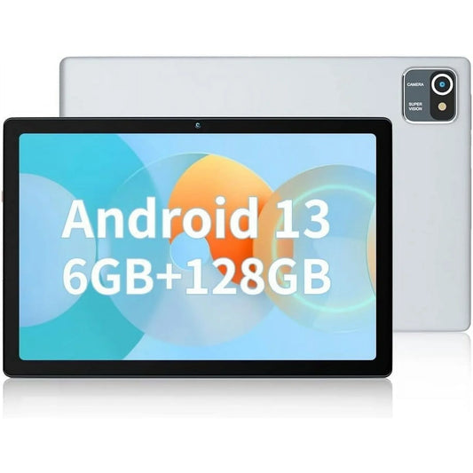 BESTSKI 10.1 inch Tablet, 6GB(4+2) RAM, 64GB ROM, 128GB Expand, 5000mAh, 1280x800 HD Touch Screen, 5MP+8MP Dual Camera (Silver)