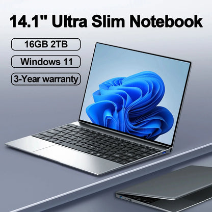 14.1"Ultra Slim Laptop 16GB RAM 2TB SSD Intel N3700 Notebook Gamer 1920*1080 Display Office Study Computer PC Windows 11 Pro - 14:29#16GB 128GB - 14.1"Ultra Slim Laptop 16GB RAM 2TB SSD Intel N3700 Notebook Gamer 1920*1080 Display Office Study Computer PC Windows 11 Pro - Mleem