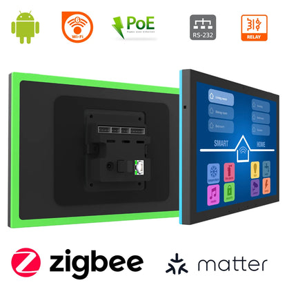 10.1 inch android smart home control panel with touch screen, 4GB RAM, wifi 6, RJ45, PoE,RS232, RS48, software not included.