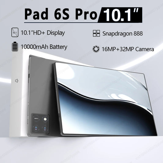 Original Pad 6S Pro tablet 10.1 inch  Android 14 Snapdragon888 10 Core 16GB+1024GB 10000mah 5G Dual SIM WIFI  HD Full Screen