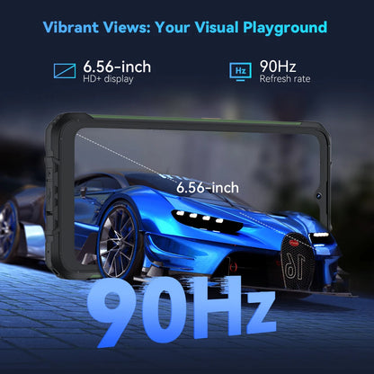 Cubot KingKong ACE 2 Ultra-thin Rugged Smartphone Android 14 16GB RAM(6GB+10GB),+128GB ROM 6.56" 90Hz Screen NFC Cell Phone - Mleem