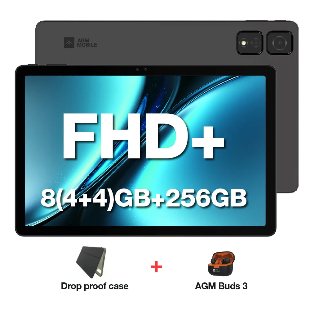 AGM T2 Tablet 11'' FHD+ IPS Display MTK-G91 Octa-Core 8GB RAM 256GB ROM 13MP+2MP Macro 8000mAh Dropproof Android Tablet For Kids