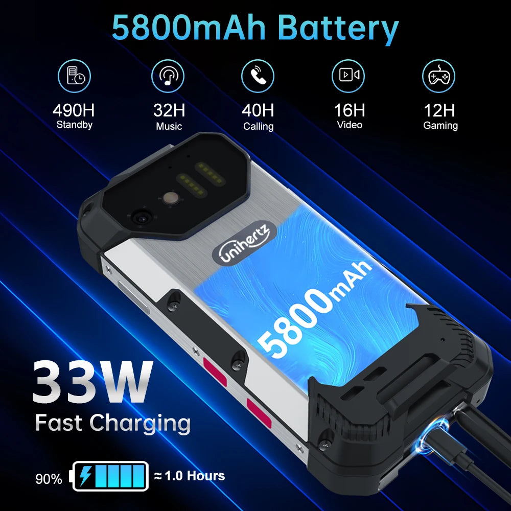 Unihertz 8849 Tank Mini Rugged Smartphone 4.3 Inch Display Android 13 Helio G99 Octa Core 5800mAh 100MP Cameras 24GB 256GB IP68 - Mleem